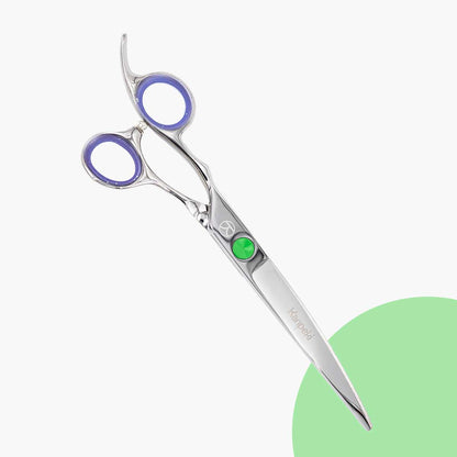 Green Dot 7" Curved Left Handed Scissor