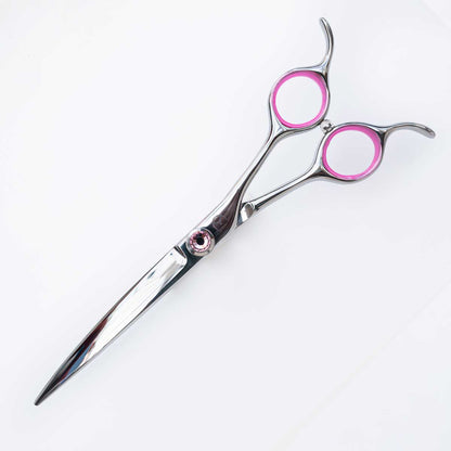 Kanpeki Curved Pink 6.5” Dog Grooming Curved Scissor Set of 3 - Scissor, Chunker, Thinner