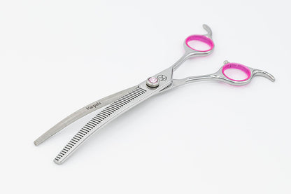 Curved Pink 6.5" 45T Left Handed Thinning Scissor