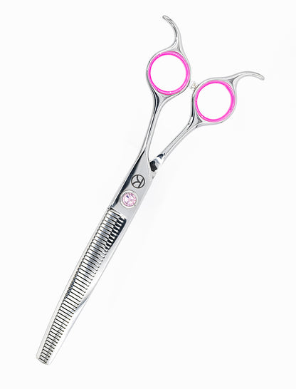 Curved Pink 7.5” 48T Blending Texturising Fluffer Scissor