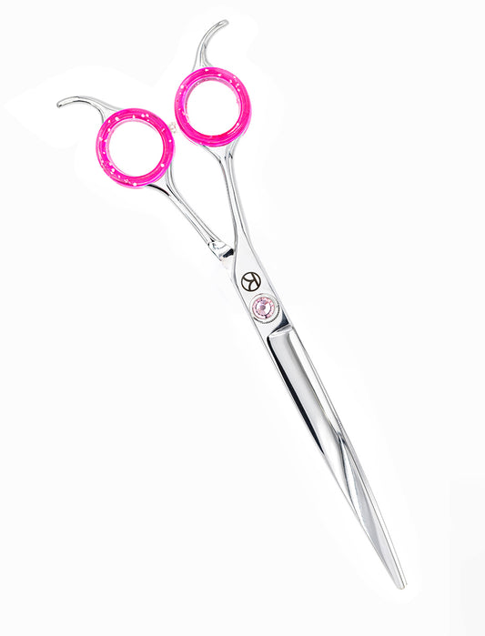 Curved Pink 7.5” Left Handed Scissor