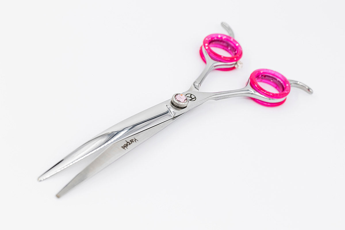 Curved Pink 7.5” Left Handed Scissor