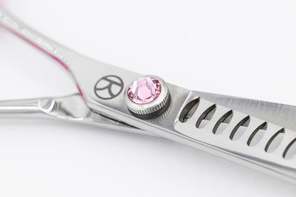 Curved Pink 6.5" 18T Left Handed Chunker Scissor