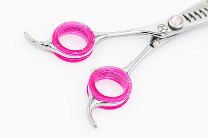 Curved Pink 6.5" 18T Left Handed Chunker Scissor